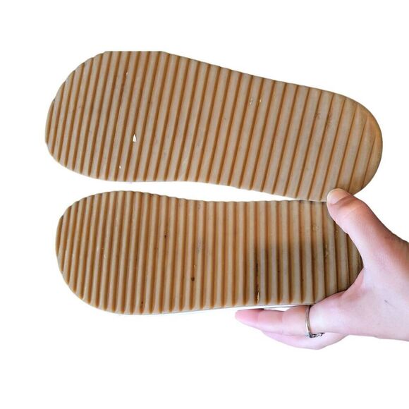 Lucky Brand Sandals Women's 7.5 Tan Snakeskin Platform Wedge Strappy - Picture 3 of 4